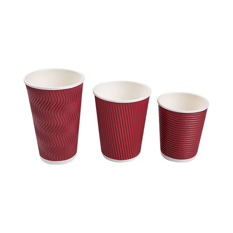 Tazas de café de papel desechables de pared ondulada kraft con aislamiento de 8 oz para fiestas de oficina en casa