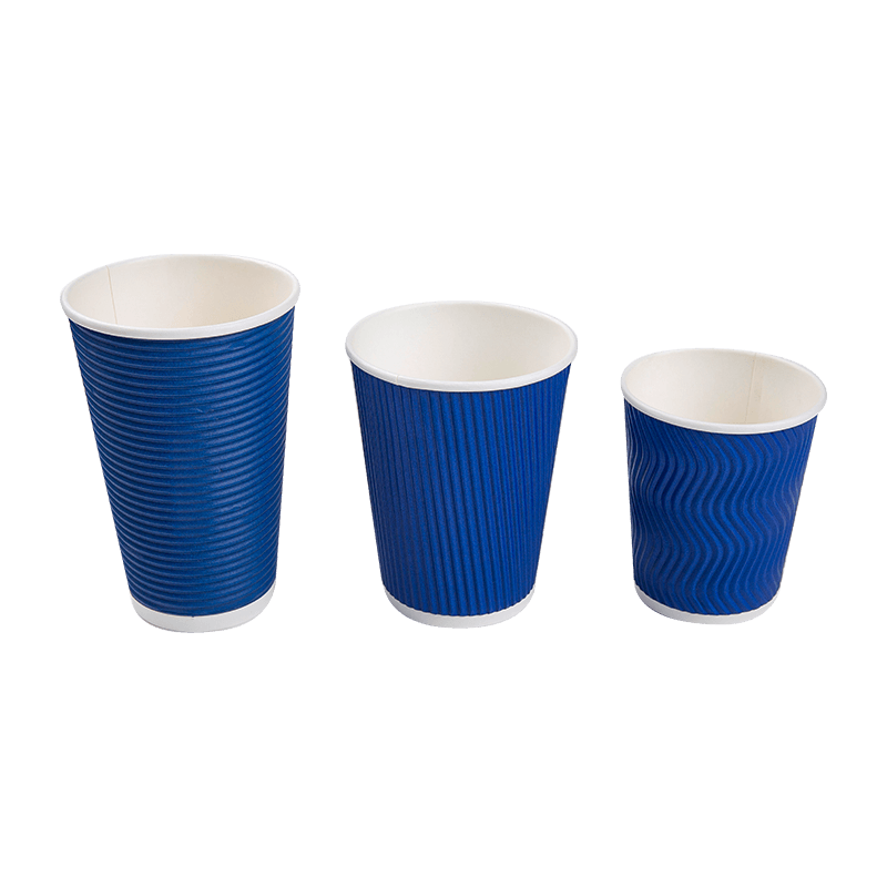 Tazas de café de papel desechables de pared ondulada kraft con aislamiento de 8 oz para fiestas de oficina en casa