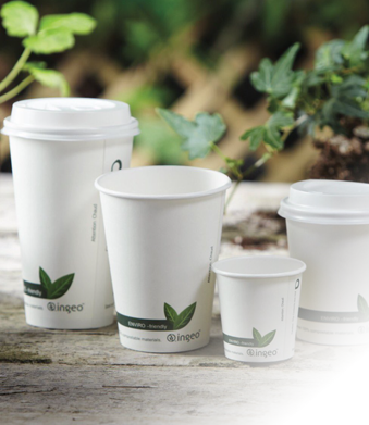 Vasos de papel compostables